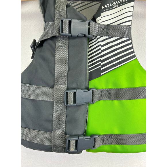 Aqua Lung Youth lifejacket PFD green gray water sports 50–90 LBS ￼ - Picture 3 of 7
